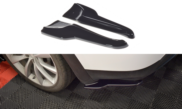REAR SIDE SPLITTERS V.2 TESLA MODEL X - carbon look