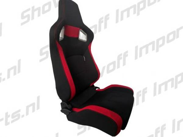 SPL Adjustable Racing Seat Model RS6 V2 Black/Red Fabric 