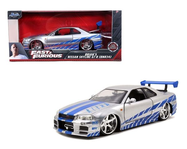 Jada 1:24 Brian’s 2002 Nissan Skyline GT-R34 (Silver) – Fast & Furious