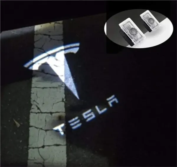Tesla Model X / S / 3 LED Ghost Light - Logo inkl . Tekst