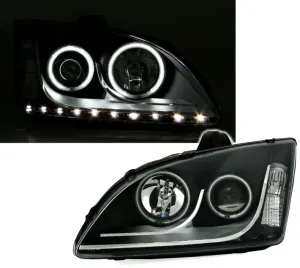 Hovedbilde Ford Focus II Forlygter LED + Angeleyes CCFL Sort ...